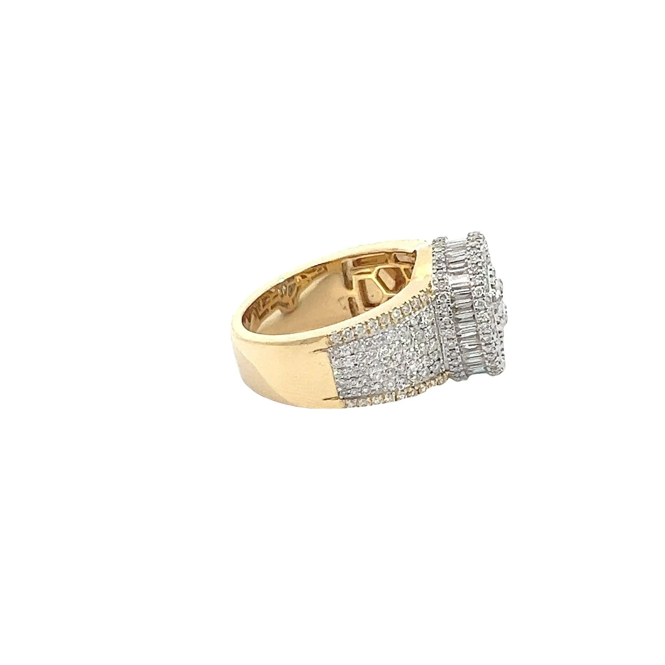 10K GOLD ROUND AND BAGUETTE DIAMOND RING 2.73 CT