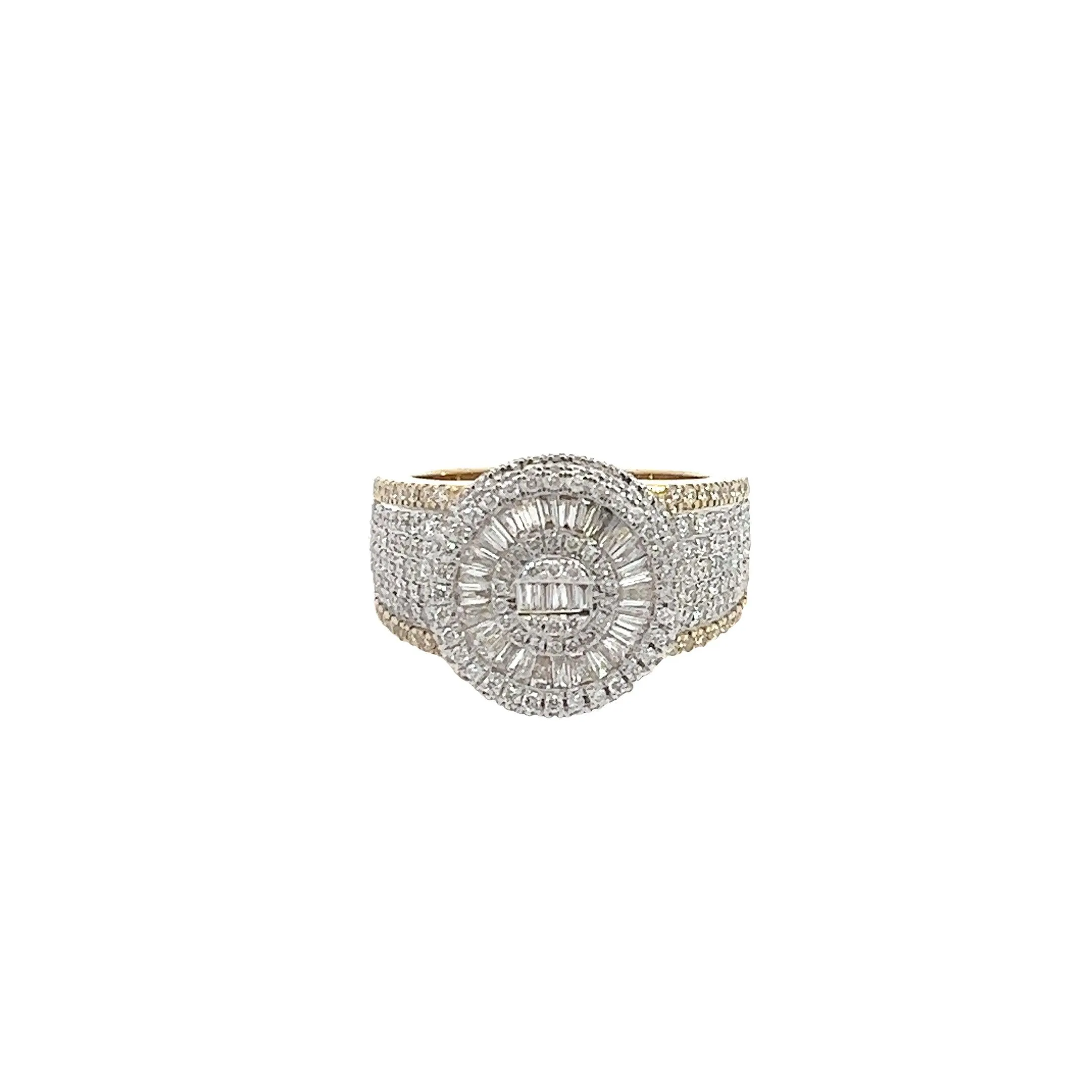 10K GOLD ROUND AND BAGUETTE DIAMOND RING 2.73 CT