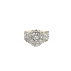 10K GOLD ROUND AND BAGUETTE DIAMOND RING 2.73 CT