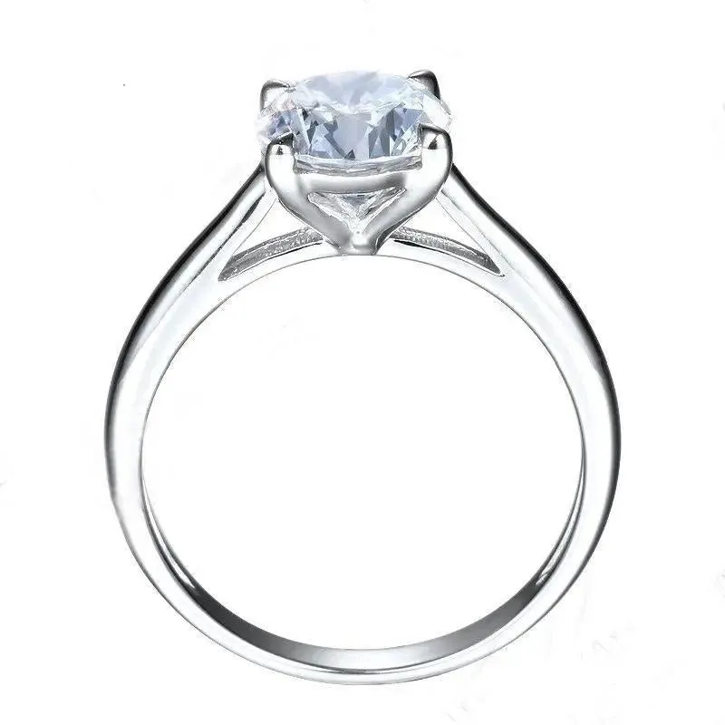 10k White Gold Solitaire Moissanite Ring 1.25ct