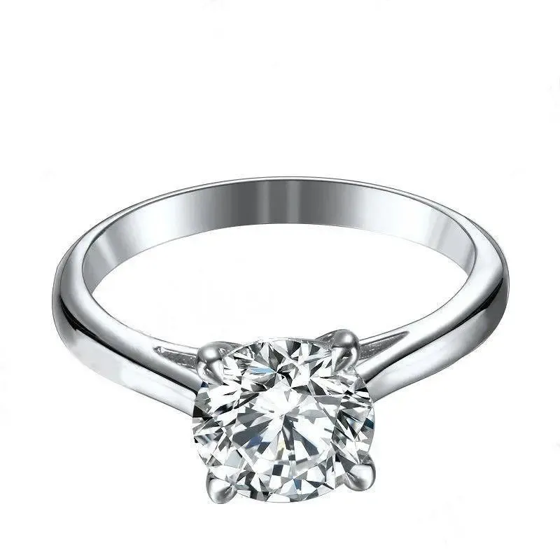 10k White Gold Solitaire Moissanite Ring 1.25ct