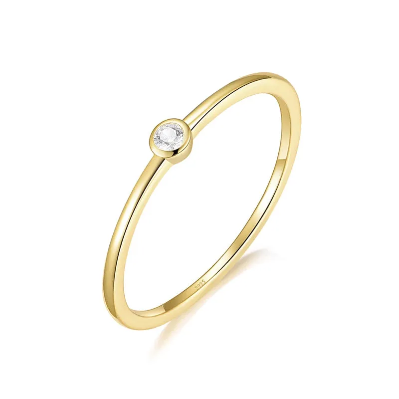 14K Gold Plated Elegant Style Stackable Ring