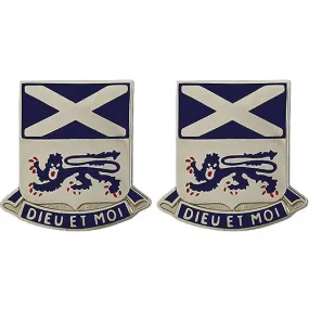 156th Infantry Regiment Unit Crest (Dieu Et Moi) - Sold in Pairs