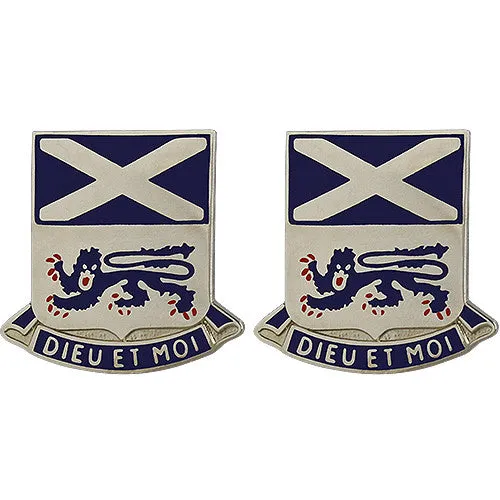 156th Infantry Regiment Unit Crest (Dieu Et Moi) - Sold in Pairs