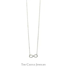 18 Inch .13cttw Diamond Infinity Necklace in 14k White Gold