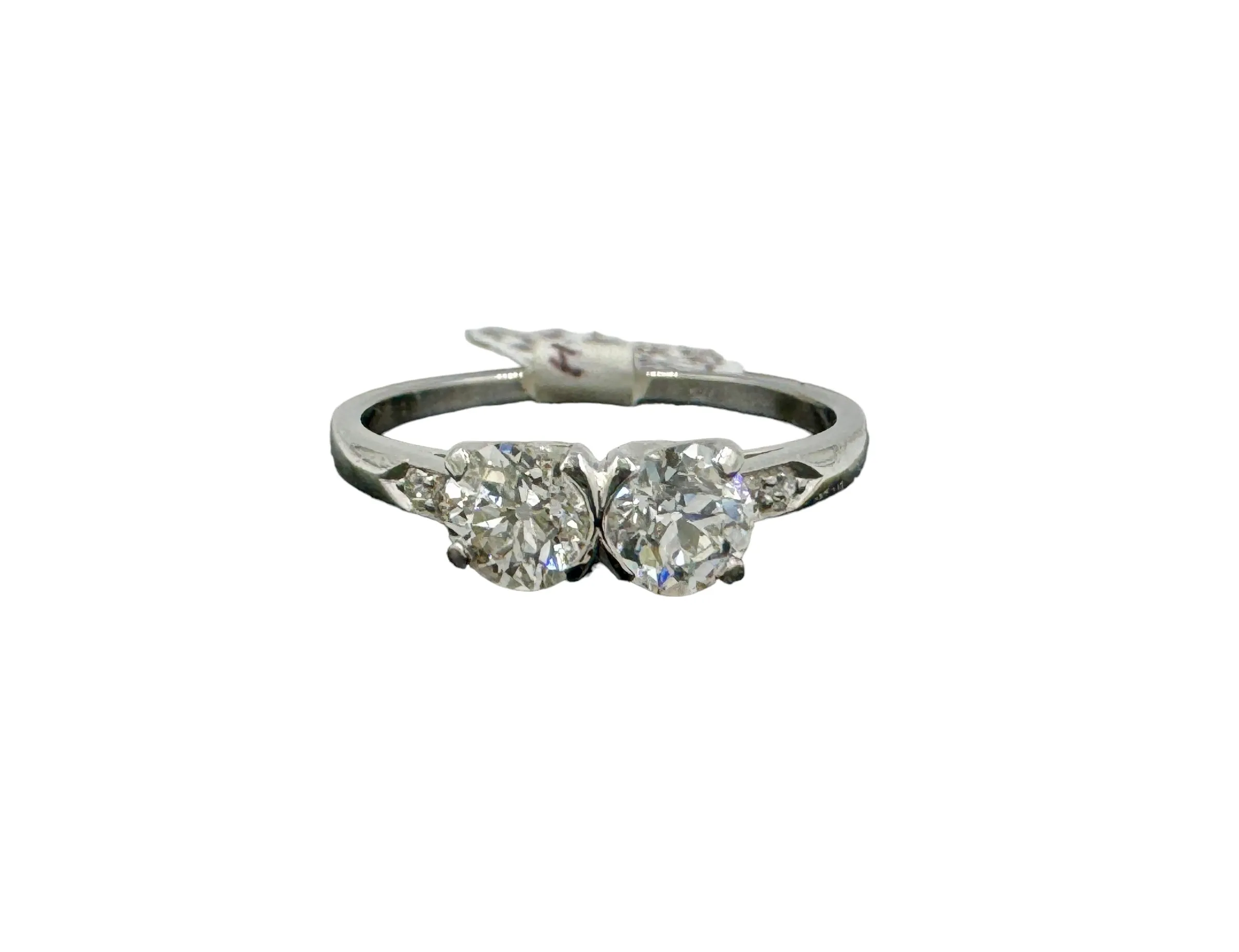 1930s Toi Et Moi Two Stone Diamond Platinum Ring