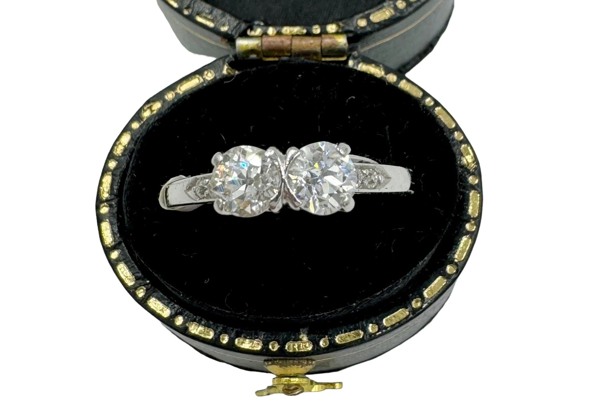 1930s Toi Et Moi Two Stone Diamond Platinum Ring