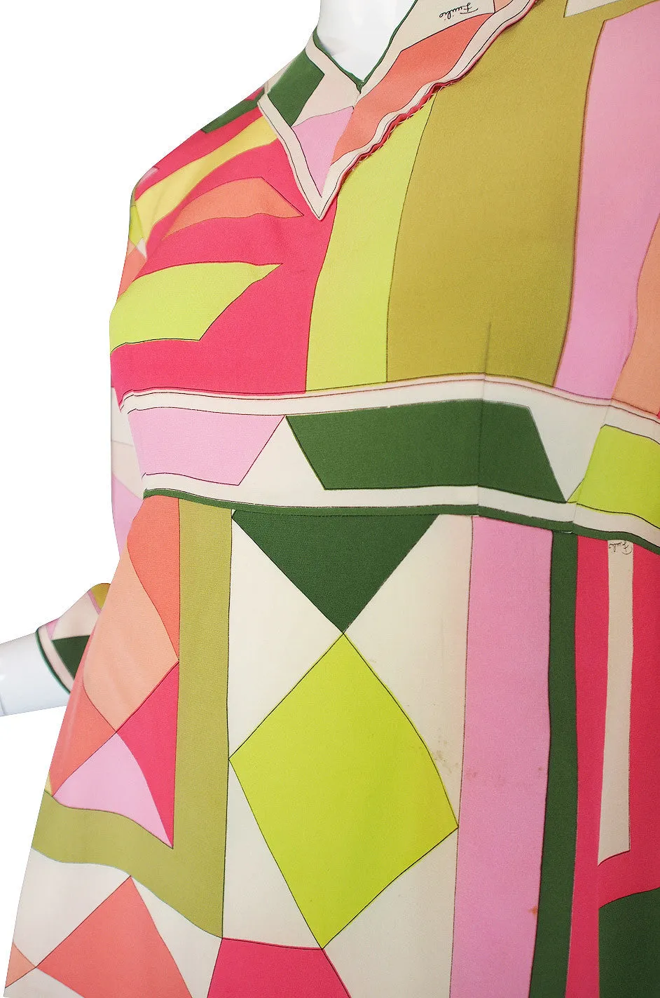 1960s Citrus Silk Emilio Pucci Shift Dress