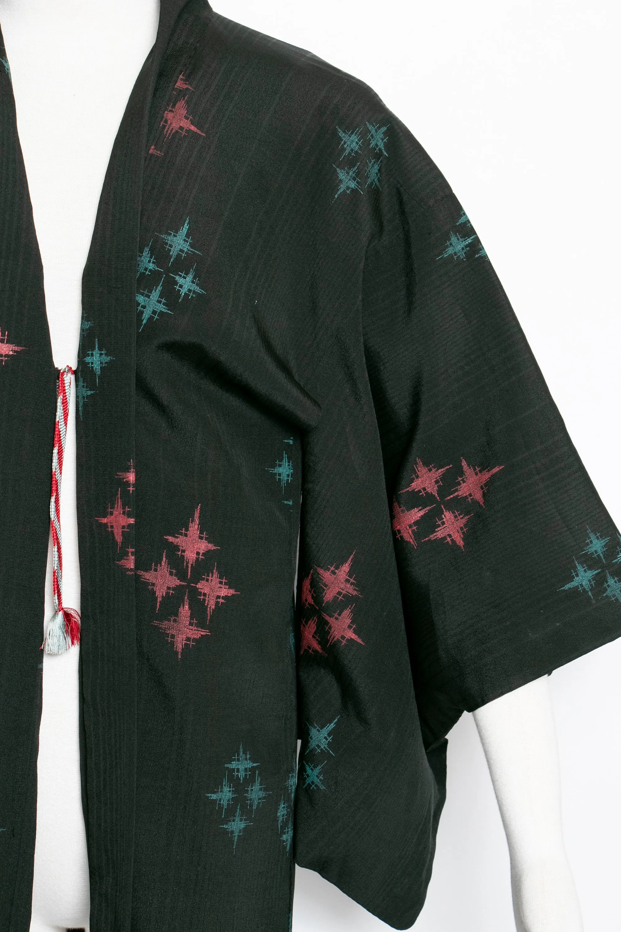 1960s Haori Rayon Printed Kimono Japanese Robe