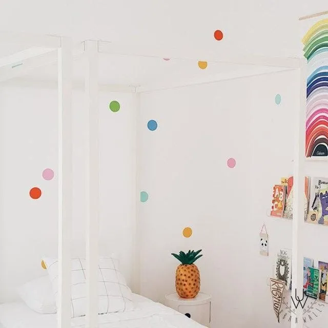 3 Inch Rainbow Confetti Dot Wall Decals