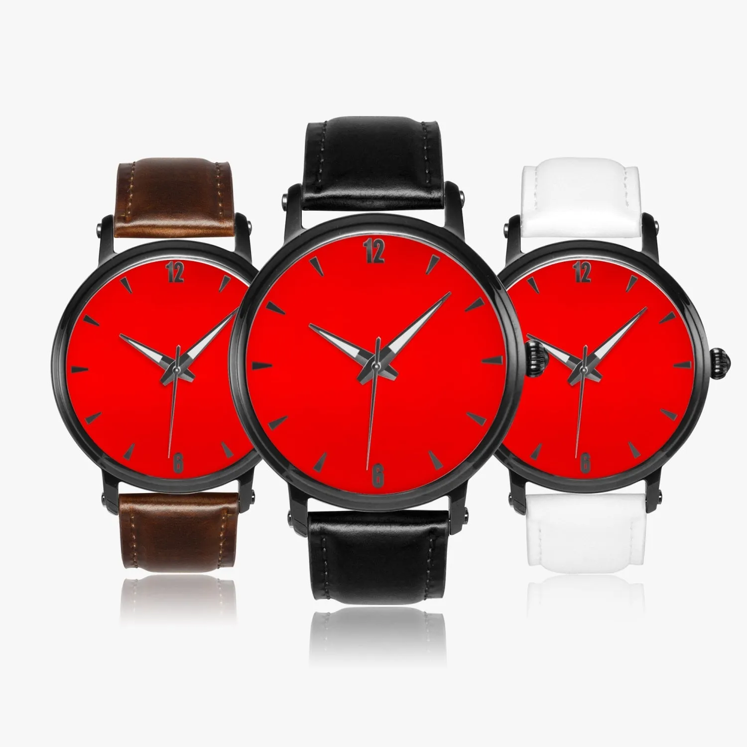 46mm Red Back Ground Unisex Automatic Watch(Black)