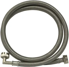 6 Ft Stainless Steel Washer Machine Hose with 90 deg elbow - 48375