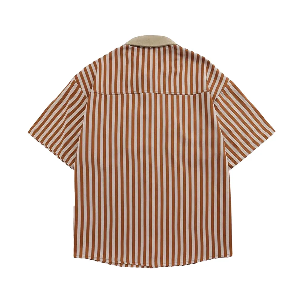 6Kull | Preppy Striped Star Embroidered Shirt