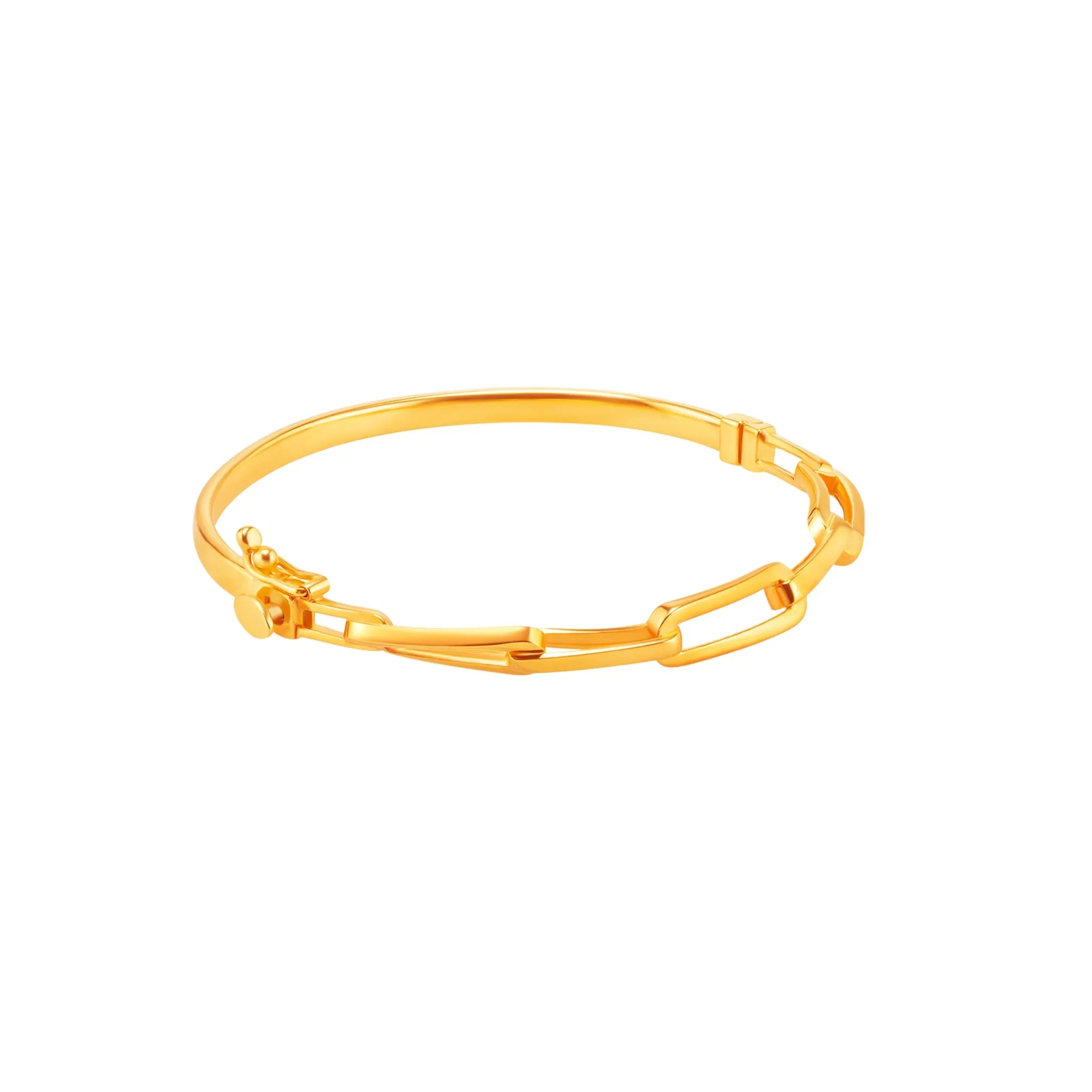 916 Gold Twisted Links Bangle