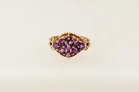 9ct Gold Amethyst Cluster Ring