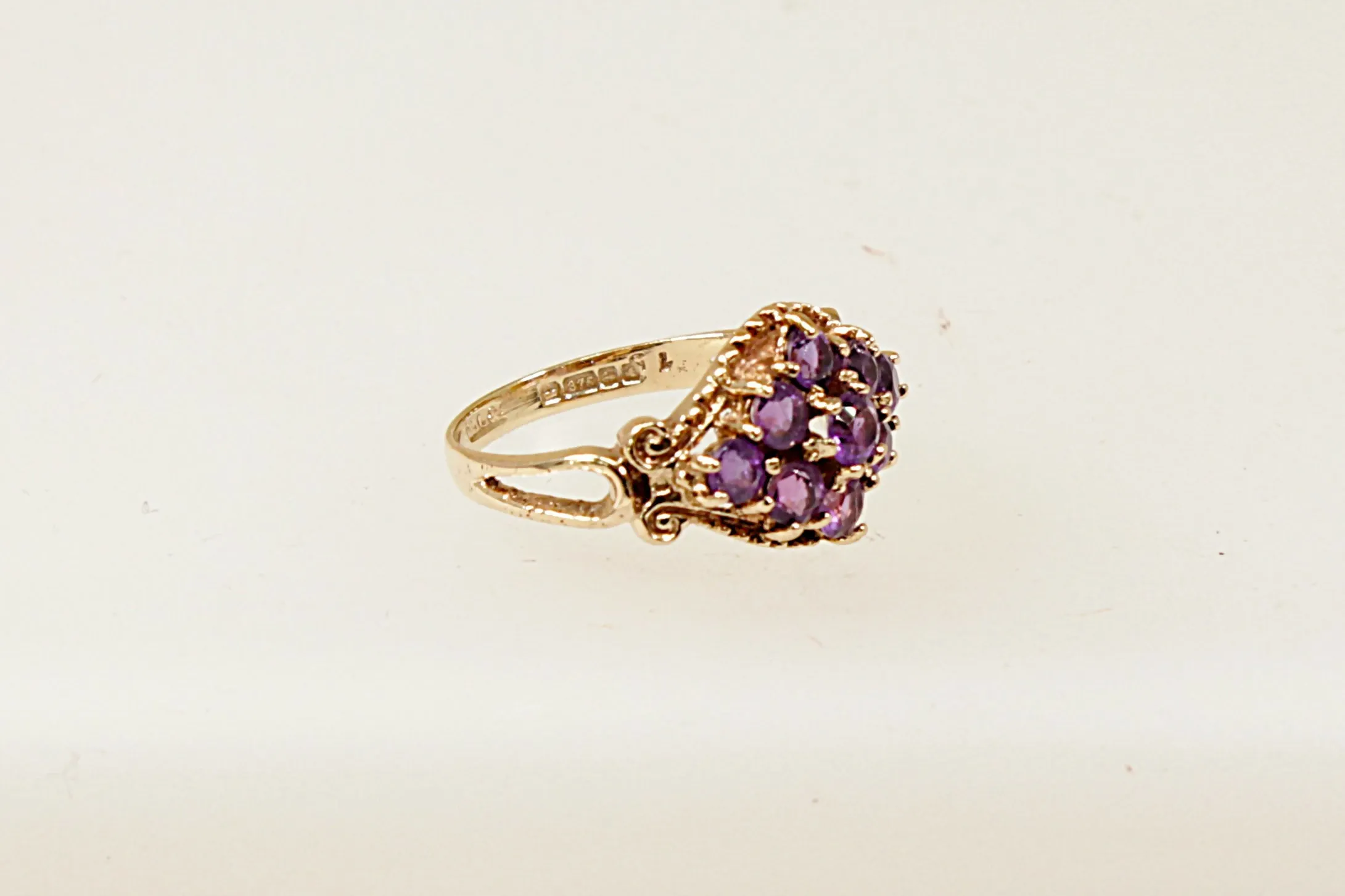 9ct Gold Amethyst Cluster Ring