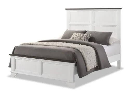 Abigail 5-Piece Full Bedroom Package - White and Grey