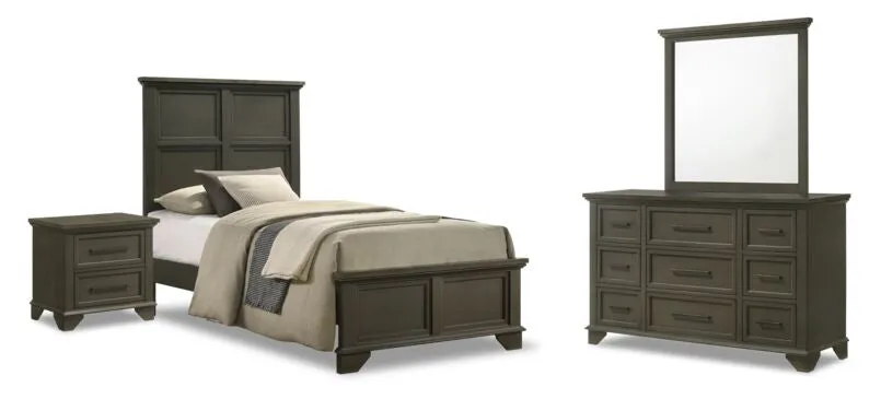 Abigail 6-Piece Twin Bedroom Package - Grey