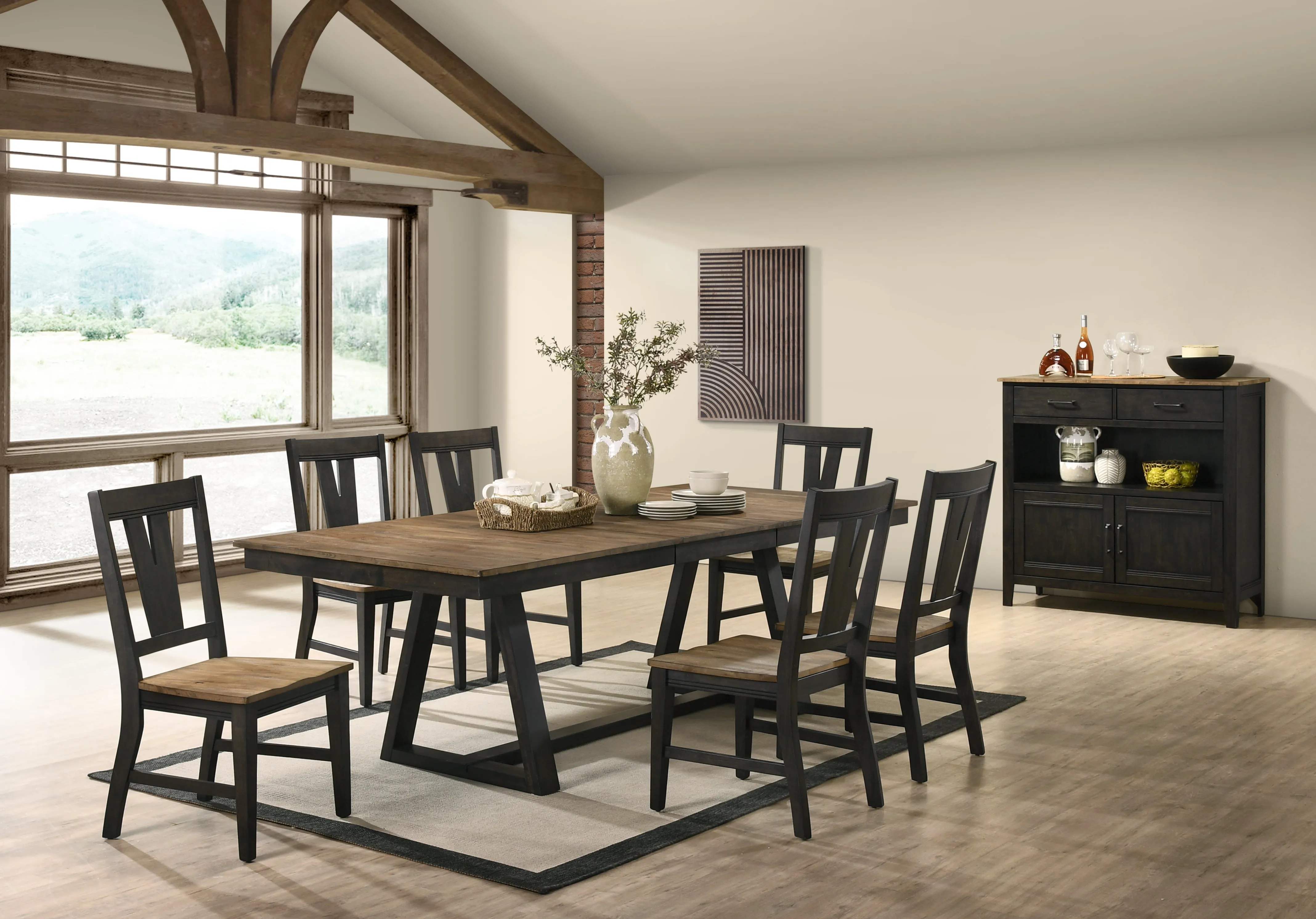 Addie Splat-Back Dining Chair - Brown