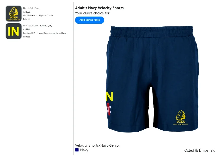 Adult's Navy Velocity Shorts