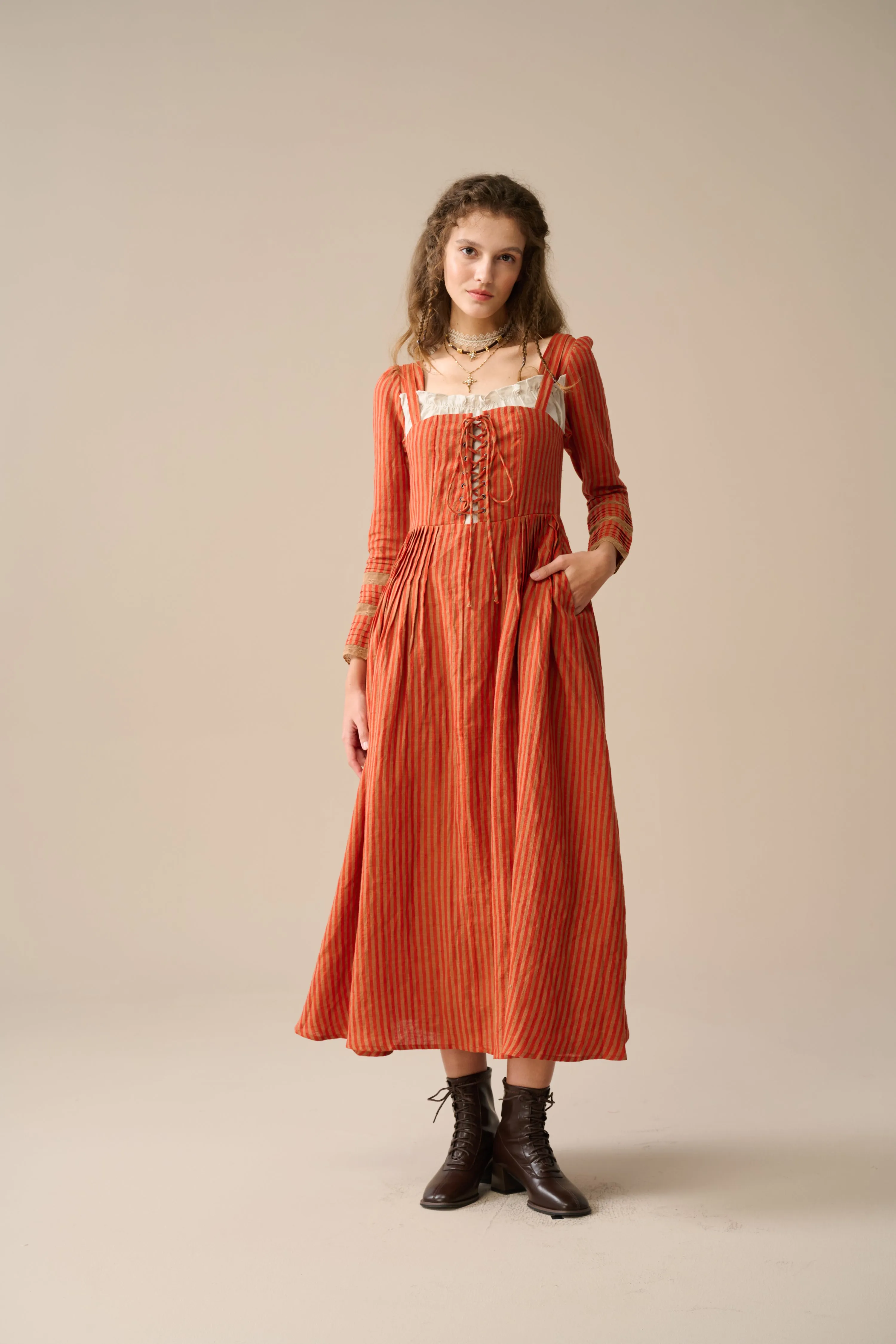 Alicent 27 | Corset Linen Dress