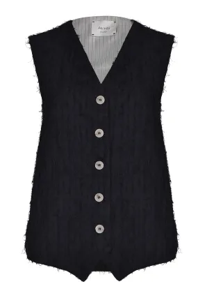 Alysi Fringe Gilet - Black