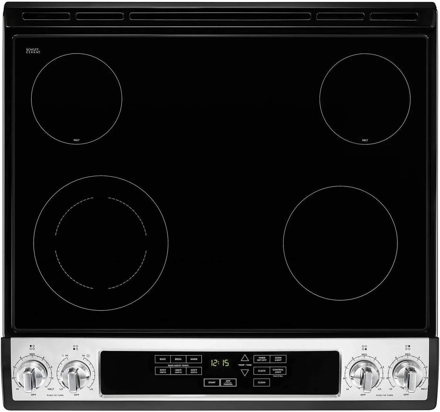 Amana Black-on-Stainless Steel Slide-In Electric Range (4.8 Cu. Ft.) - YAES6603SFS