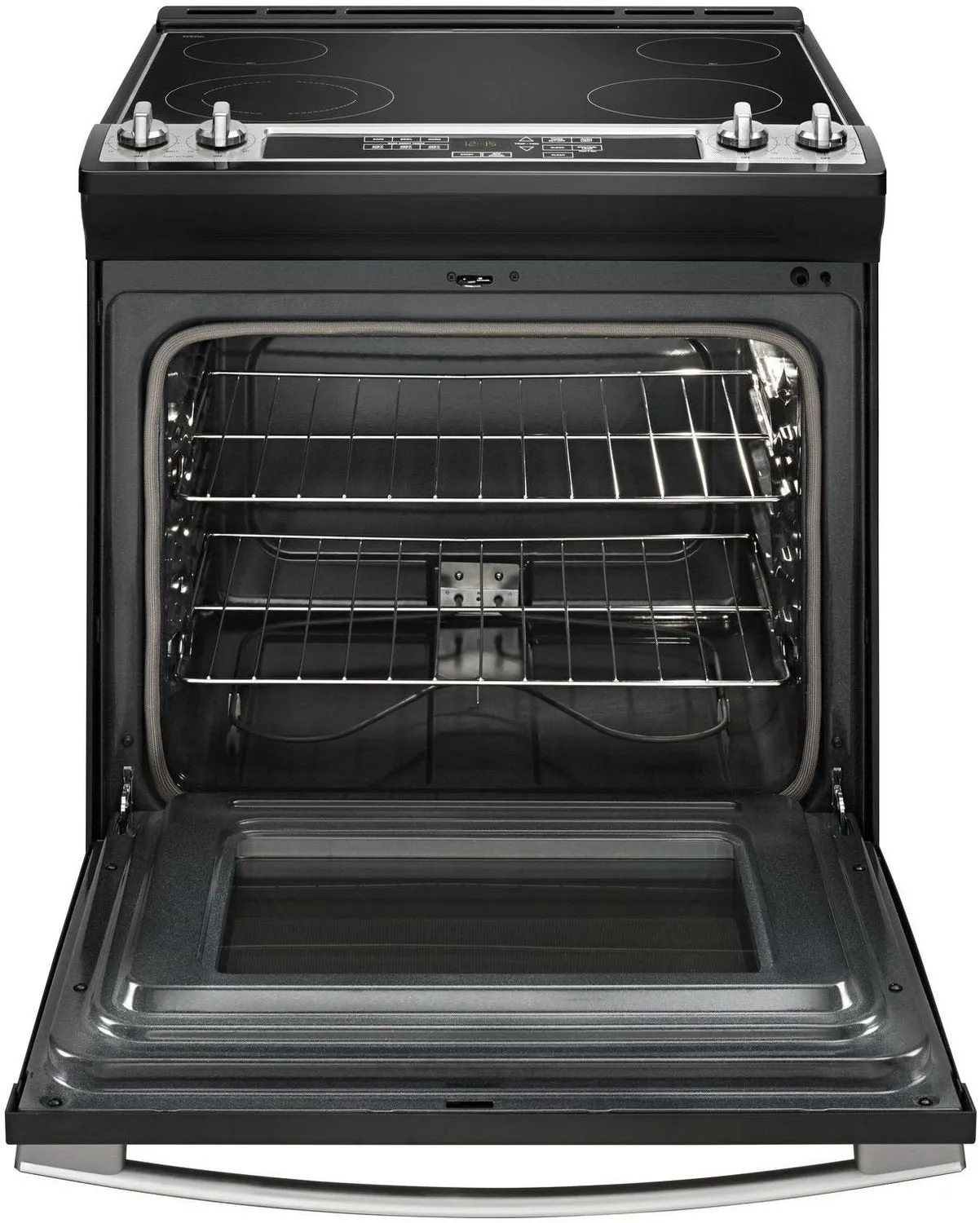 Amana Black-on-Stainless Steel Slide-In Electric Range (4.8 Cu. Ft.) - YAES6603SFS