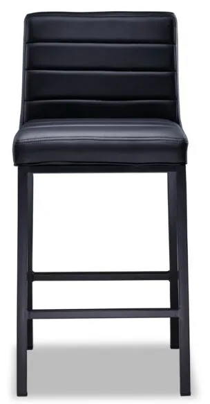 Amos Counter Height Stool - Black Leather Look