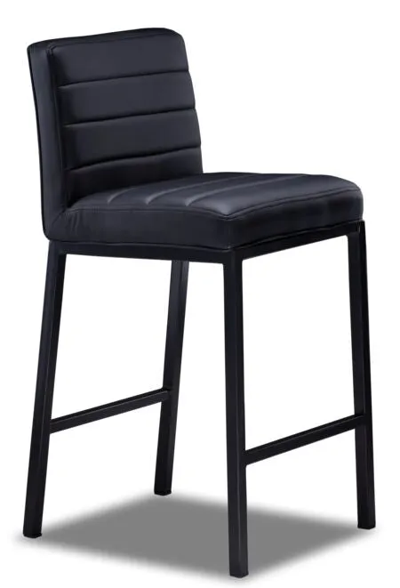 Amos Counter Height Stool - Black Leather Look