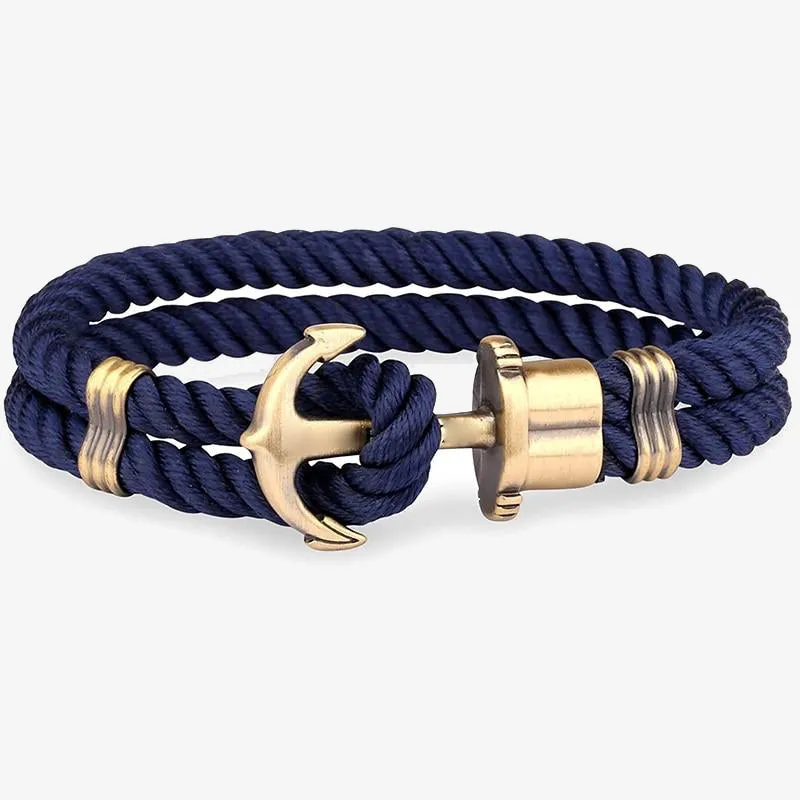 Anchor Bracelet Made of Nylon and Brass