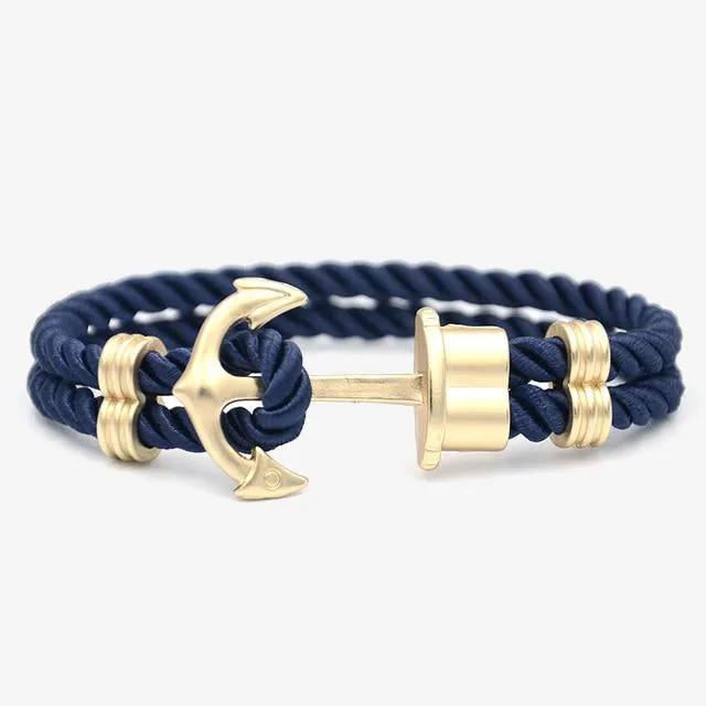 Anchor Bracelet Made of Nylon and Brass