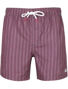 Angelos Chevron Print Swim Shorts In Charcoal - Le Shark