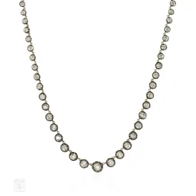 Antique style diamond rivière necklace