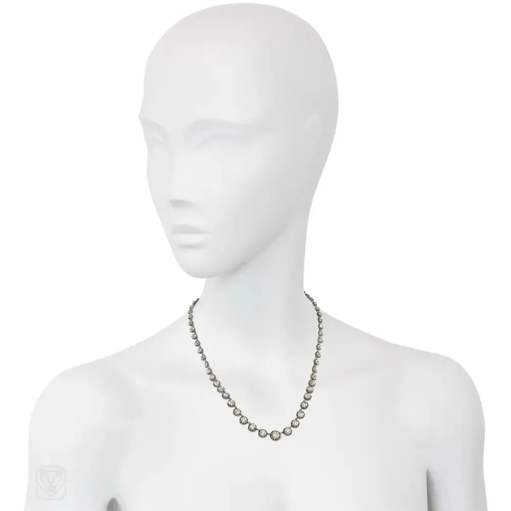 Antique style diamond rivière necklace