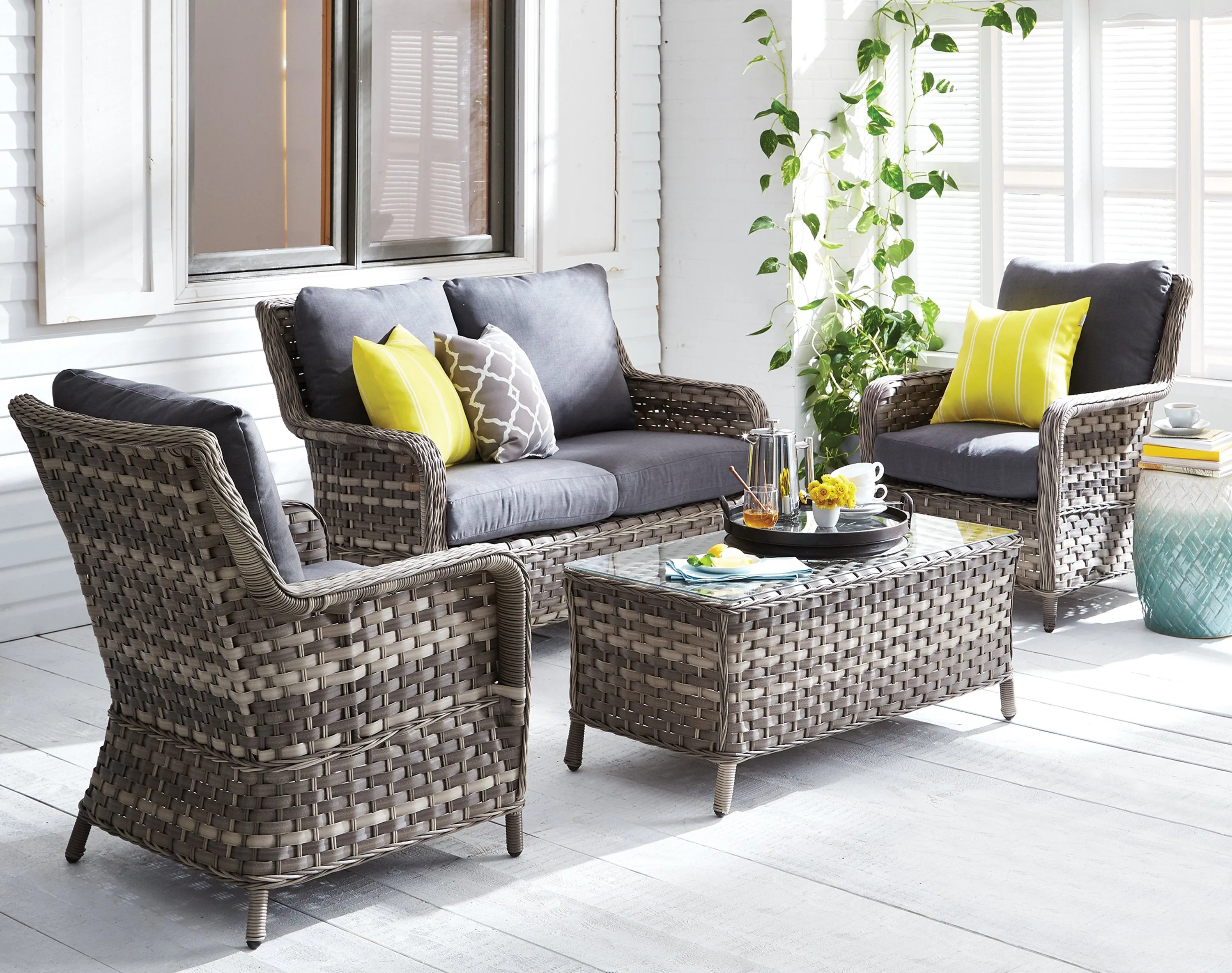 Aosta 4-Piece Outdoor Conversation Set - Grey