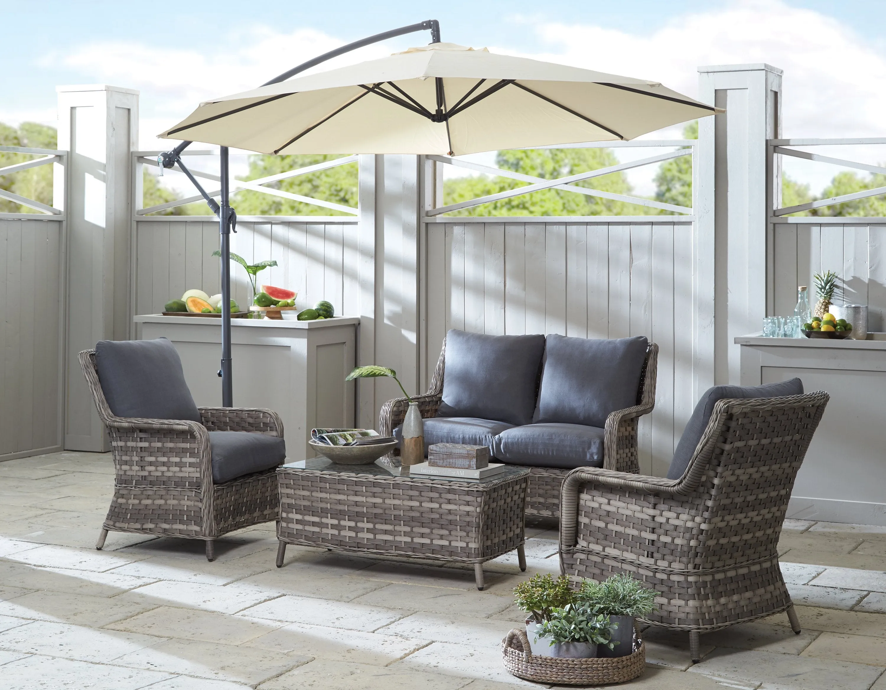 Aosta 4-Piece Outdoor Conversation Set - Grey