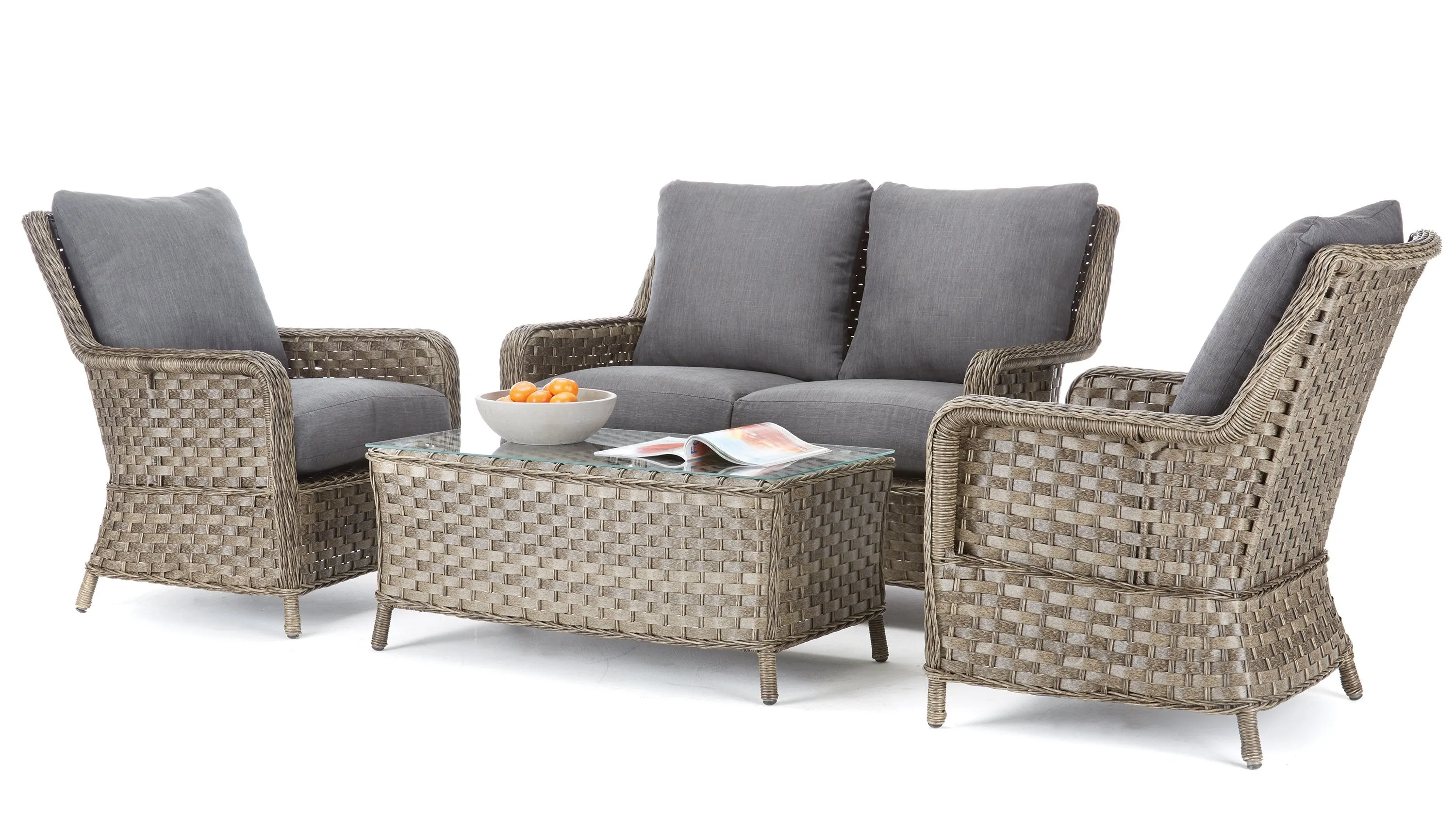 Aosta 4-Piece Outdoor Conversation Set - Grey