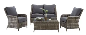 Aosta 4-Piece Outdoor Conversation Set - Grey