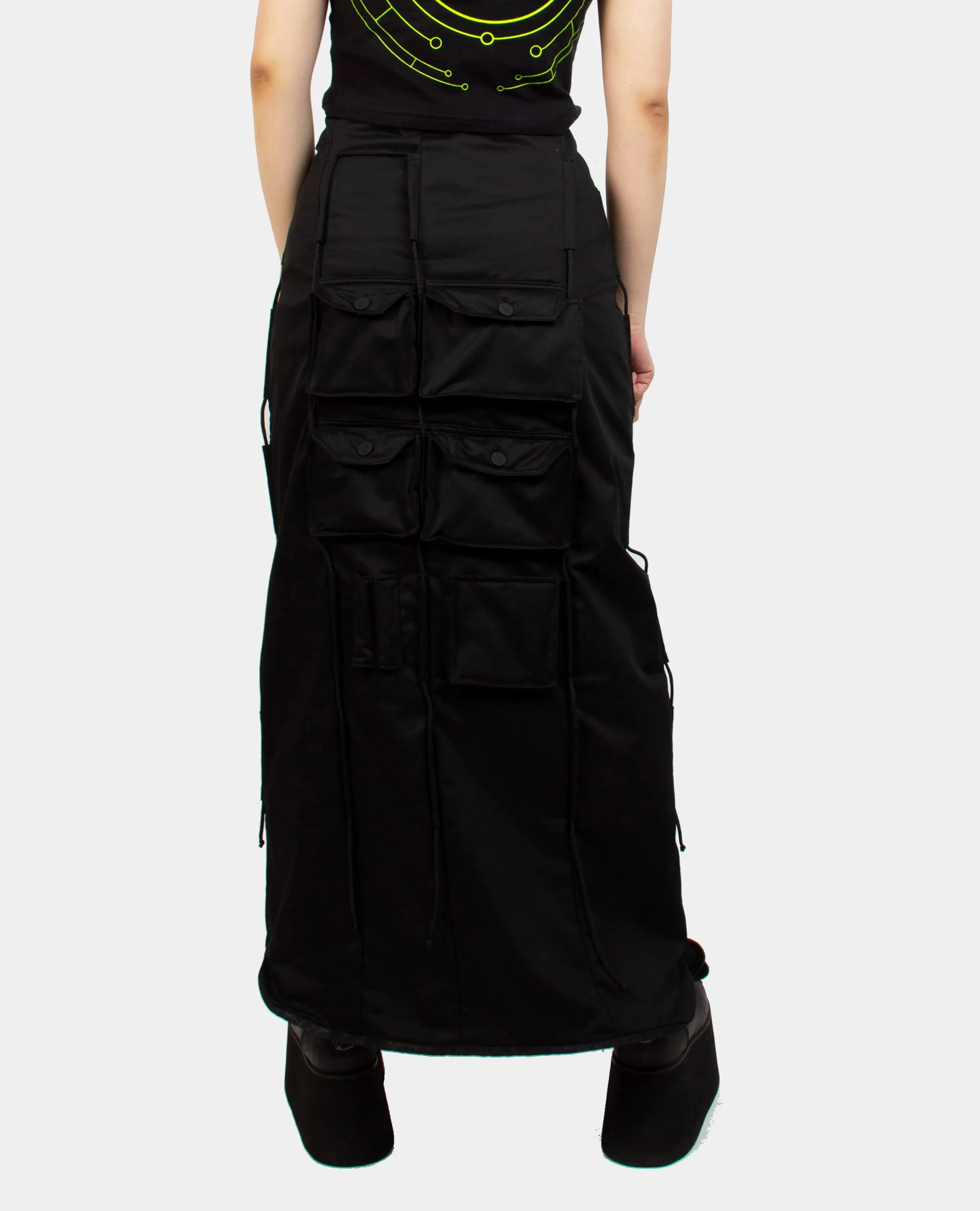 APOCALYPSE SKIRT LONG BLACK ON BLACK