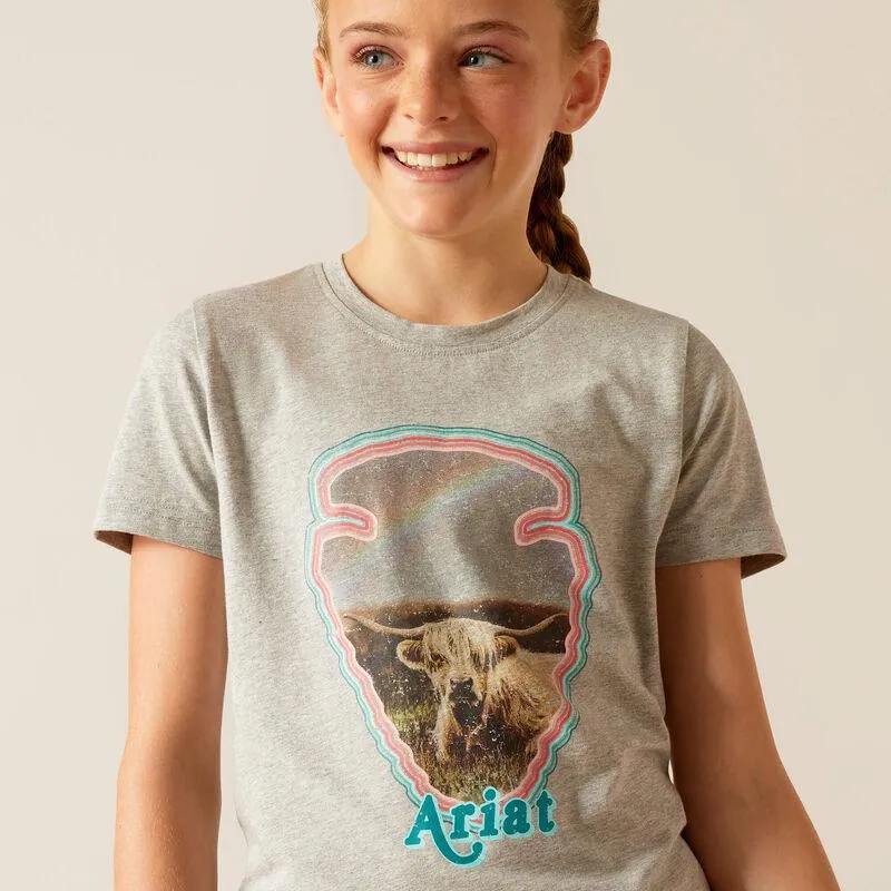 Ariat Girl's Heather Grey Arrowhead Tee 10048588