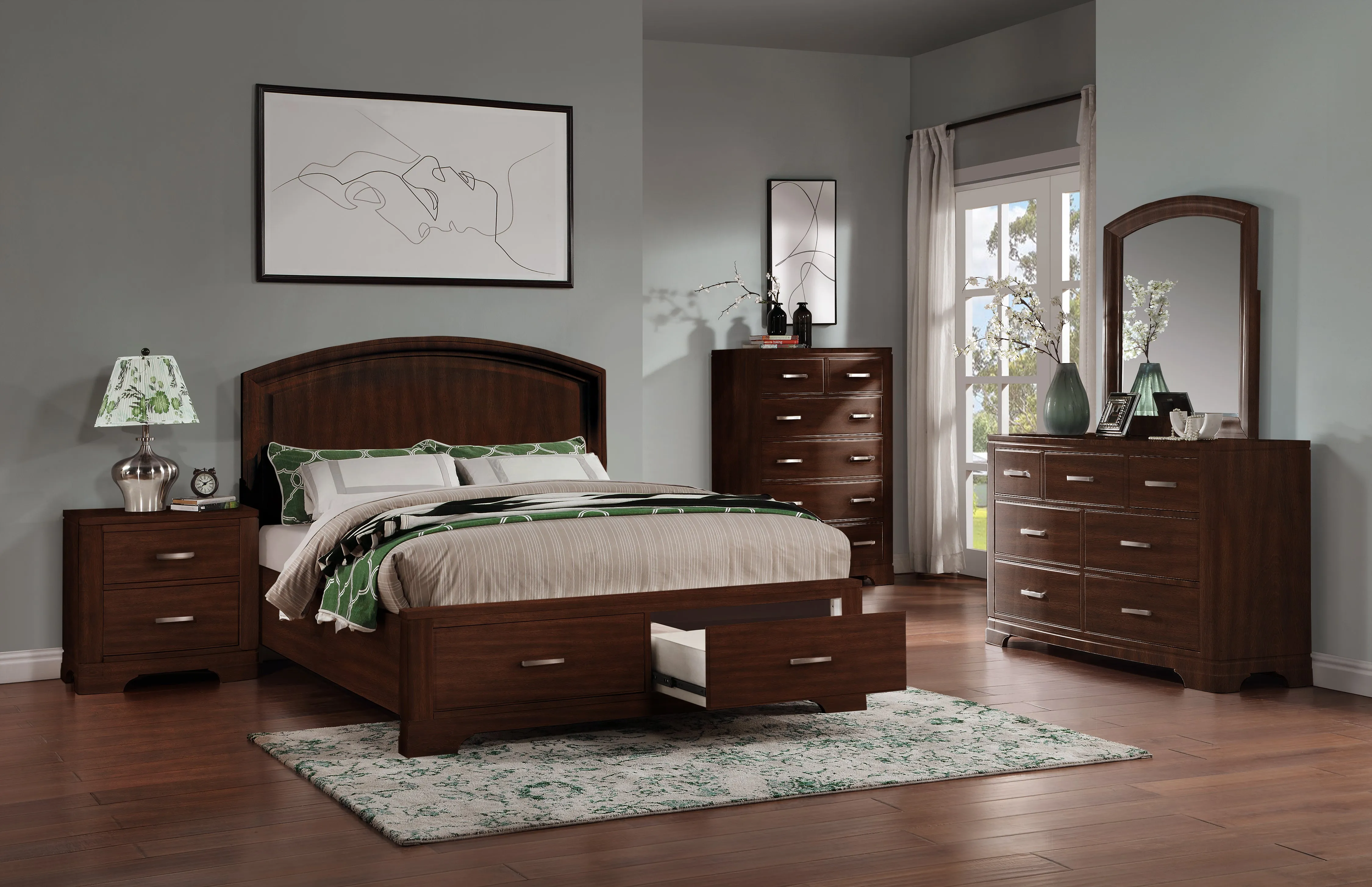 Arista 6-Drawer Chest - Brown Cherry