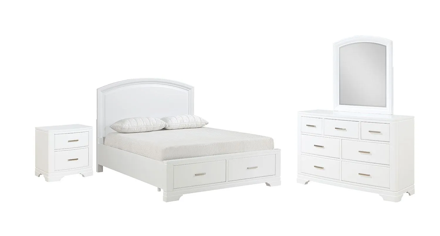 Arista 6-Piece Full Storage Bedroom Package - White