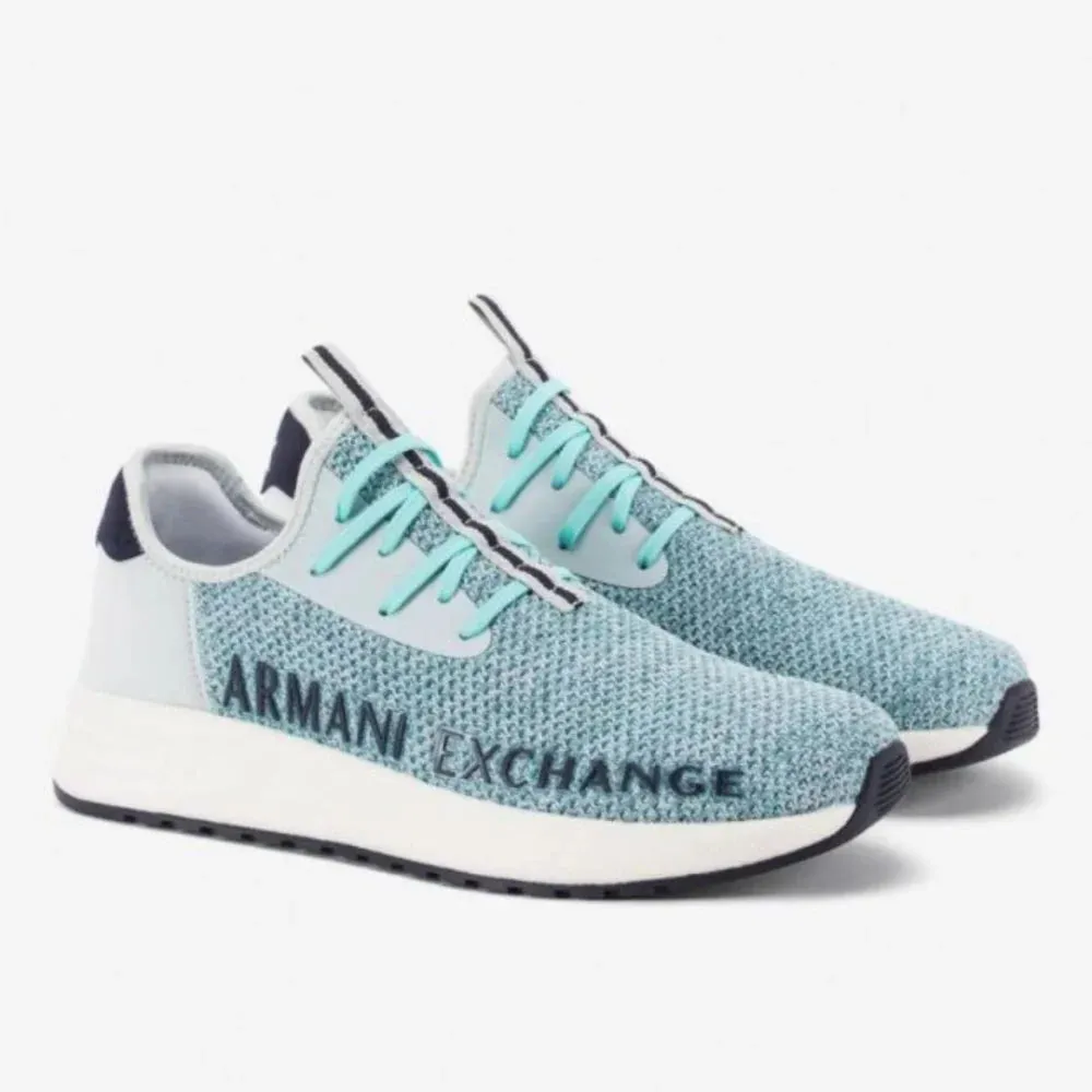 ARMANI EXCHANGE XUX058 Logo Sock Style Sneakers - BLU