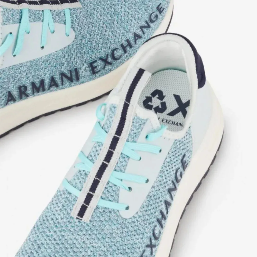 ARMANI EXCHANGE XUX058 Logo Sock Style Sneakers - BLU