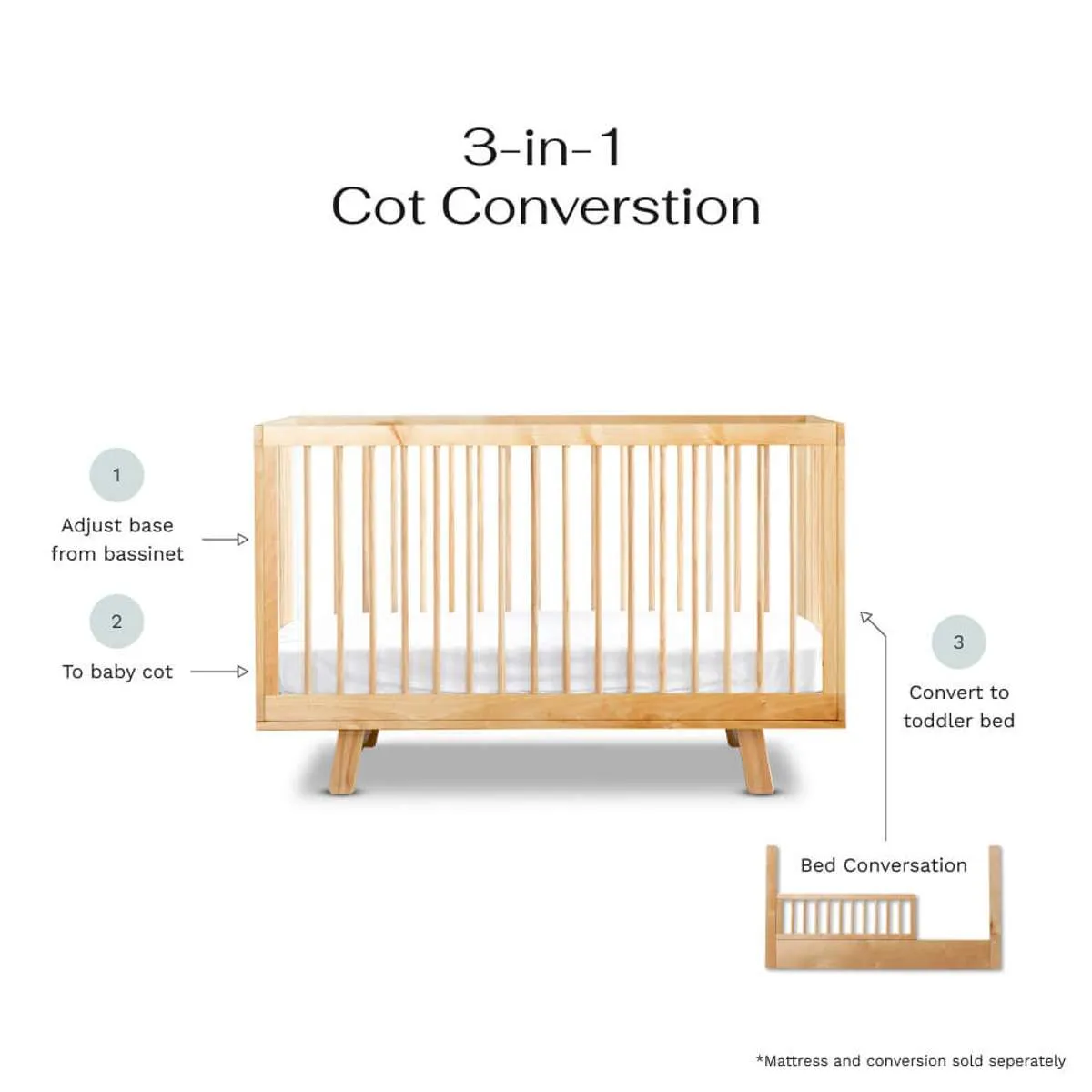 Aspen Classic Cot - Natural Birch