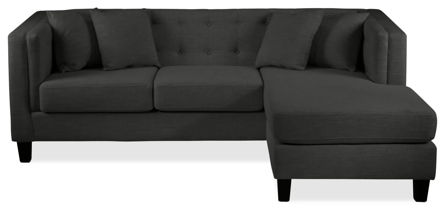 Astin Chaise Sofa - Dark Grey