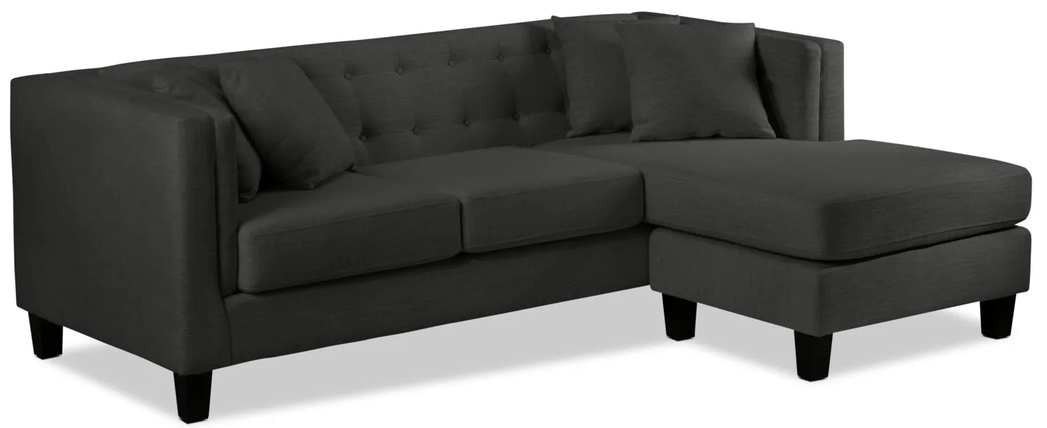 Astin Chaise Sofa - Dark Grey