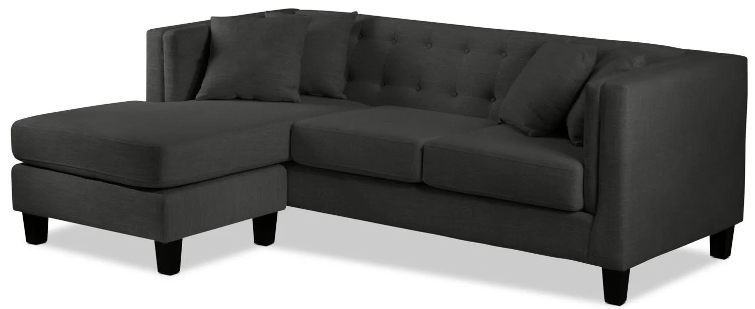 Astin Chaise Sofa - Dark Grey