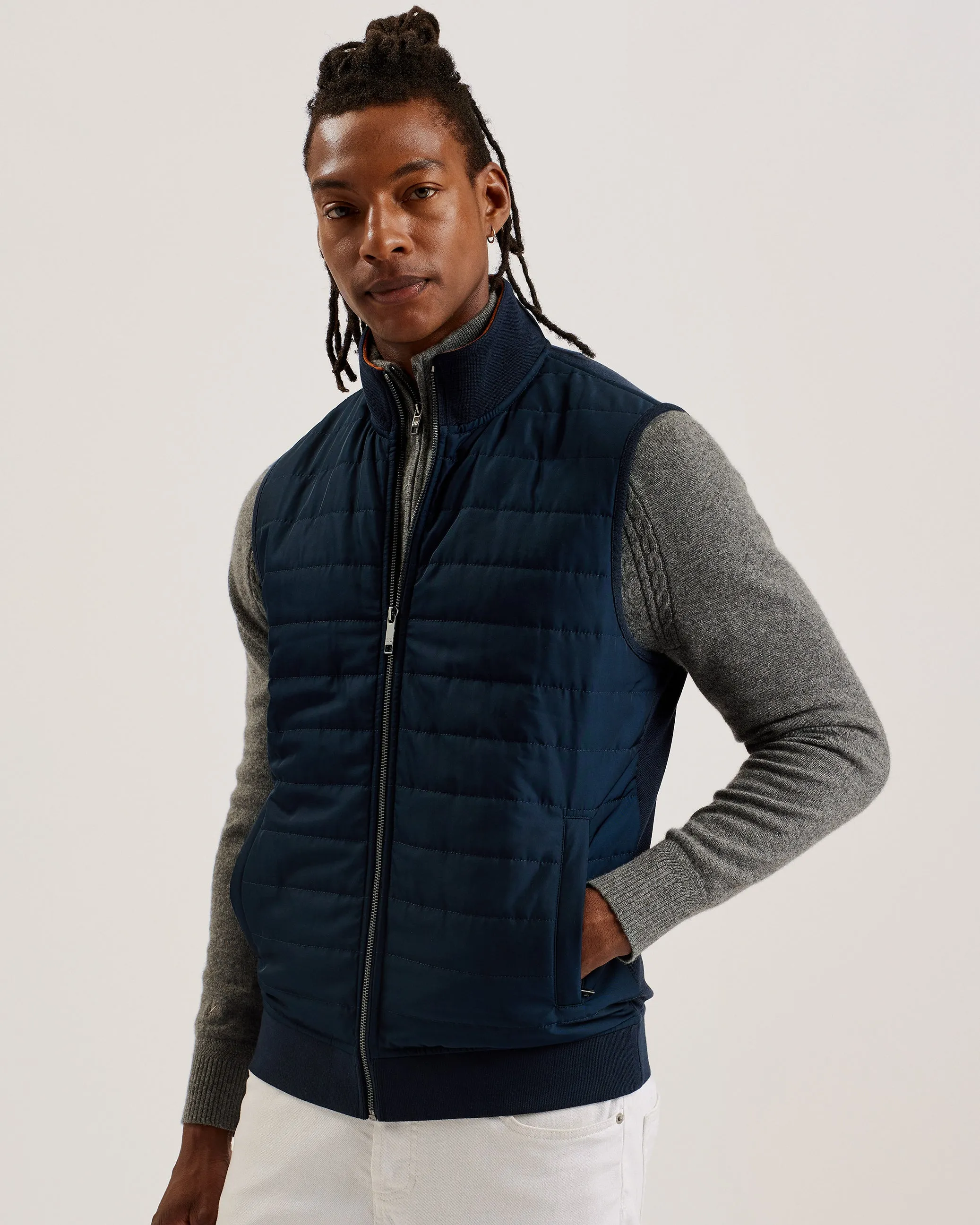 Atho Ss Regular Fit Quilted Gilet Navy